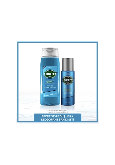 Brut Sport Style Erkek Sprey Deodorant 200 ML + Sport Style Duş Jeli 500 ML
