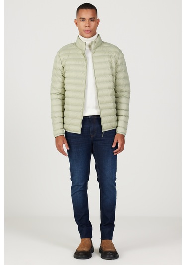 AC&Co / Altınyıldız Classics Erkek Mınt Standart Fit Normal Kesim Dik Yaka Mont Mint