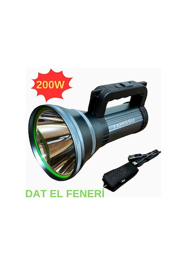 200w Led Şarjlı Kamp Feneri & El Feneri 8800 Mah 3 Işık Modlu Powerbank Özellikli Siyah