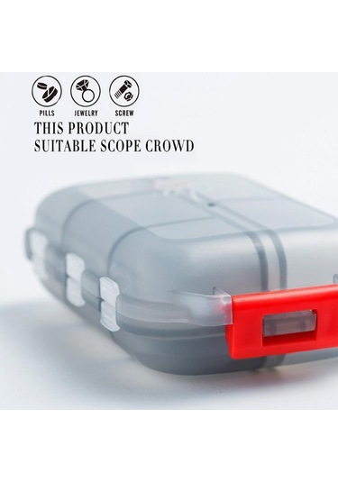 Seyahat Taşınabilir Organizatör 10 Izgara Nem Geçirmez Hap Kutusu Beyaz