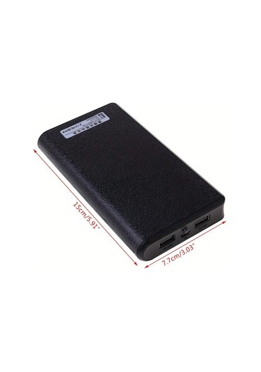 Xuweiwei Mavi 1 Adet Cift Usb Guc Bankasi 6x 18650 Harici Yedek Pil Sarj Kilifi Tasinabilir Sarj Cihazi