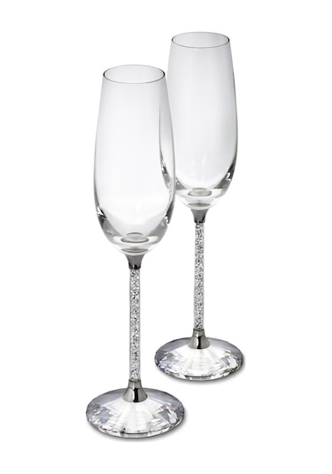 255678 Swarovski Ev Dekorasyon Crystalline Toasting Flutes Set Of 2