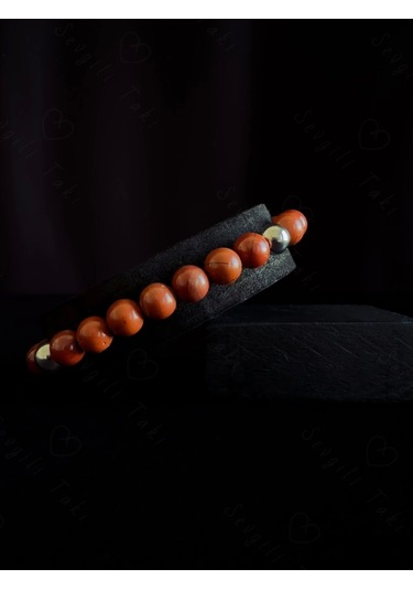 Kırmızı Jasper Doğal Taşlı Bileklik Vega Serisi Kırmızı