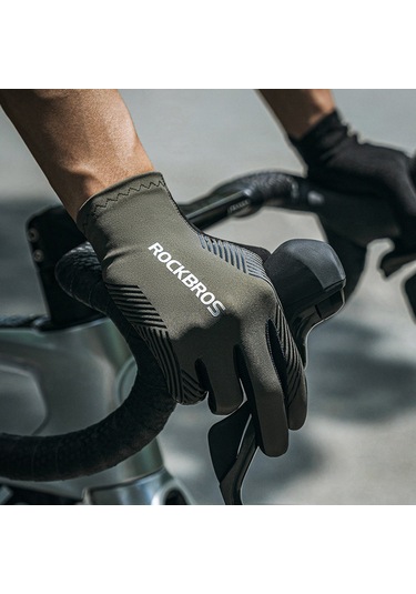 Rockbros S310 Dokunmatik Ekran Tam Parmak Kaymaz Sbr Mtb Bisiklet Eldiveni