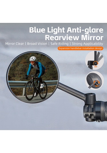 Fosenze Mountain Bike Yüksek Güvenlikli Yansıması - 360 Döner, Kırılmaz, Kol Bağcıklı, Siyah, 80mm Geniş Görünüm