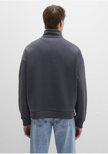 Mavi - Mavi Logo Baskılı Yarı Fermuarlı Antrasit Sweatshirt 0s10208-80106 Antrasit