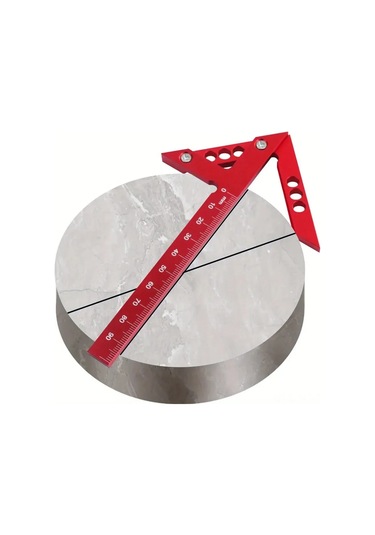 Mufunye Alüminyum Alyazı Doğruluk Ölçer - 45/90 Derece Açı, Merkez Ve Dik Çizgi Çizimi, Ahşap İşleme İçin 100mm Ölçüm Aralığı