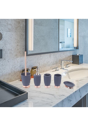 Suntek 5x Banyo Aksesuarları Seti Daire Ev Gri Için Sabun Diş