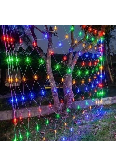 Hobibahçem 1x2 Metre Dekoratif File Ağ Perde 192 Led 8 Animasyonlu Farklı Işık Modu Rgb Fişli RGB