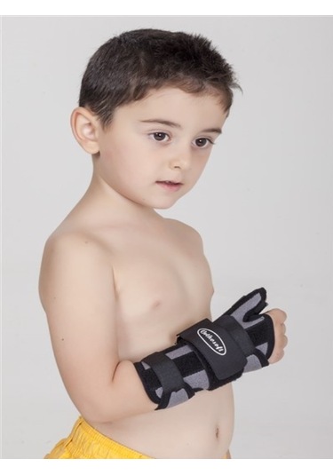 Orthosoft GR-1202-Ç Çocuk Başparmak Destekli El Bilek Ateli Gri