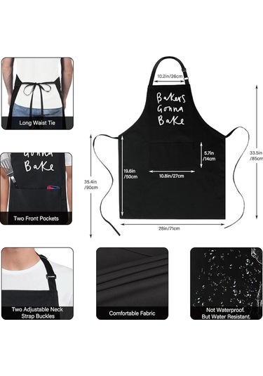 Fastbuy Erkekler Kadınlar İçin 2 Cepli Pamuklu Komik Önlük Barbekü Izgara Ayarı Bakers Gonna Bake Diğer Diğer