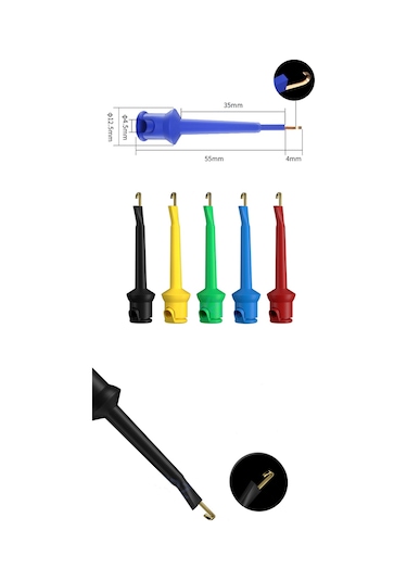 TEST KLİPS YAYLI PROB UCU 5'Lİ SET 57MM BAKIR UÇ