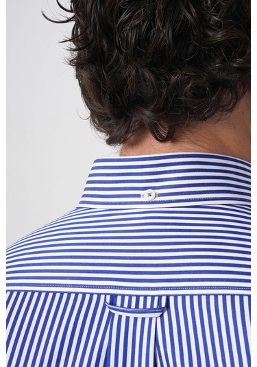 Bisse Uzun Kollu Paşa Yaka Regular Fit Erkek Lacivert Gömlek Gmczg252069 C39 Lacivert