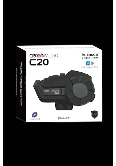 Crown C20 İnterkom - Mobil Uygulama Destekli - Buff Hediyeli