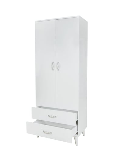 AZRAYATAKMOBİLYA 2 Kapılı 2 Çekmeceli Gardrop Elbise Dolabı 180X70X45Cm