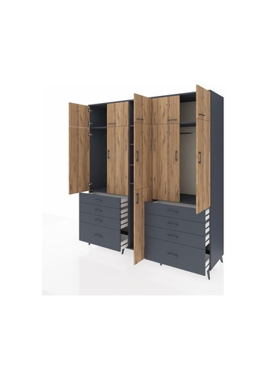 Kronos Dolap 8 Raflı 8 Çekmeceli 3 Askılı 220x59x243 Antrasit-çam/antrasit Atlas Çam/antrasıt Kronos Dolap 8 Raflı 8 Çekmeceli 3 Askılı 220x59x243 Antrasit-çam/antrasit Atlas Çam/antrasıt