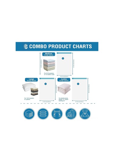 Qingmipy 13 Parçalık Vakumlu Saklama Poşeti Seti - 5 Orta, 5 Büyük, 2 Çok Büyük Boy + El Pompası İle Giysi Ve Yorganlar İçin