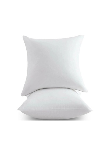 2 Adet Kırlent Iç Yastık Ekstra Dolgun Koltuk Yastığı Balkon Bahçe Aksesuar Yastığı 45x45 Beyaz