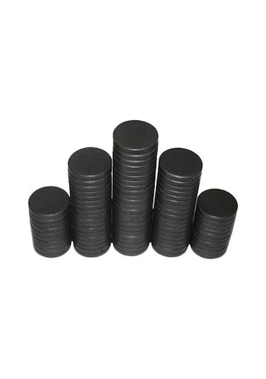 100 Adet 25 Mm X 3 Mm Yuvarlak Duvar Süsü Kömür Miknatis - Magnet