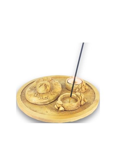 Antik Mısır Daire Sarcophagus Lahit Çubuk Tütsülük Ve Tealight