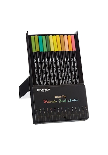 Platinum Cf A Özel Kutulu Çift Taraflı 36lı Fırça Kalem Çok Renkli