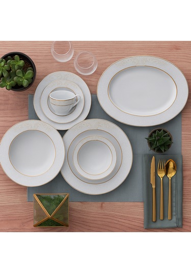 Güral Fodis Güral Porselen Tolstoy 84 Parça Yemek Takımı02 Açık