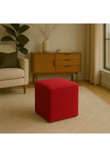A5 Home Kare Puf Kırmızı