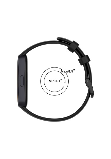 Ekılıf - Huawei Band 8 Uyumlu - Kordon Silikon Klasik Kordon - Siyah