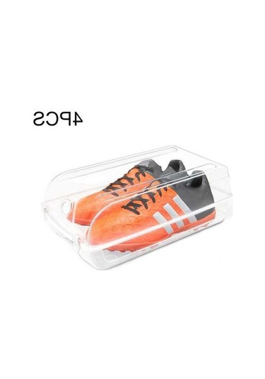 Dancemonkey Cbtx 4'lü Sert Plastik Ev Dolap Rafı Ayakkabı Saklama Kutusu Beyaz Çok Renkli