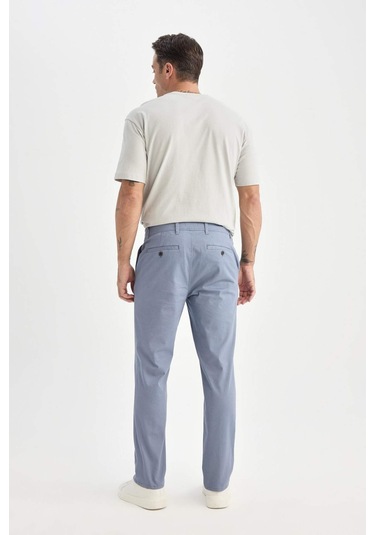 DeFacto Yazlık Gabardin Chino Kanvas Pantolon Slim Fit Dar Kesim Dar Paça Cepli B2089AX25SPBE801