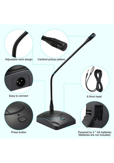 Youmex K-12 Kartal Mikrofon, Masaüstü Konferans Ve Canlı Yayın İçin Yönlendirilebilir Kapasitif Mikrofon 1.5 M