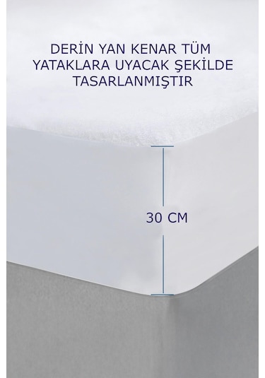 %100 Pamuk Fıtted Sıvı Geçirmez Tek / Çift Kişilik Bebek Alez Yatak Koruyucu Full Kenar Çarşaf Beyaz
