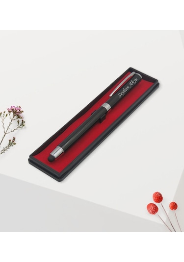 Kişiye Özel Isimli 542 Siyah Metal Roller Touchpen Kalem