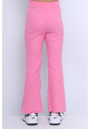 Kız Çocuk Triko Tayt İspanyol Paça D2 Pembe