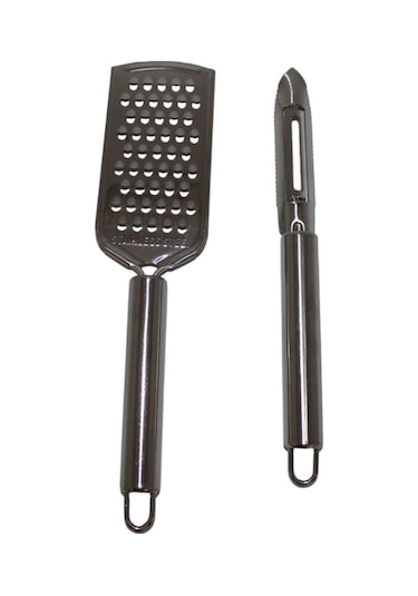 2'li Rende Set Meyve Sebze Saplı El Rendesi Ve Oyacak Set Meyve Sebze Soyacağı El Rendesi Beyaz