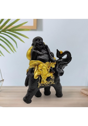 Opulentliving Reçine Buda Heykeli Süs Figür 13x9x21cm Ev Dekorasyonu Hediye 13cmx9cmx21cm