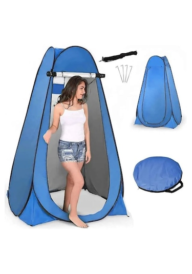 Realx Otomatik Kamp Alanı Duş, Giyinme, Wc Çadırı Kabin Giyinme Mavi