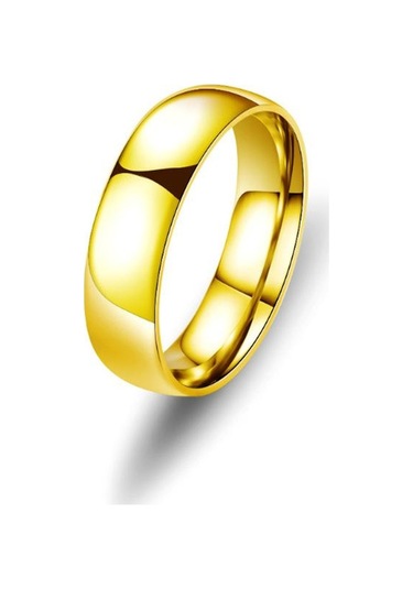 Altın Titanyum Çelik Yüzük 6mm Arcin Erişte Yüzükler Basit Vahşi El Aksesuarları 7