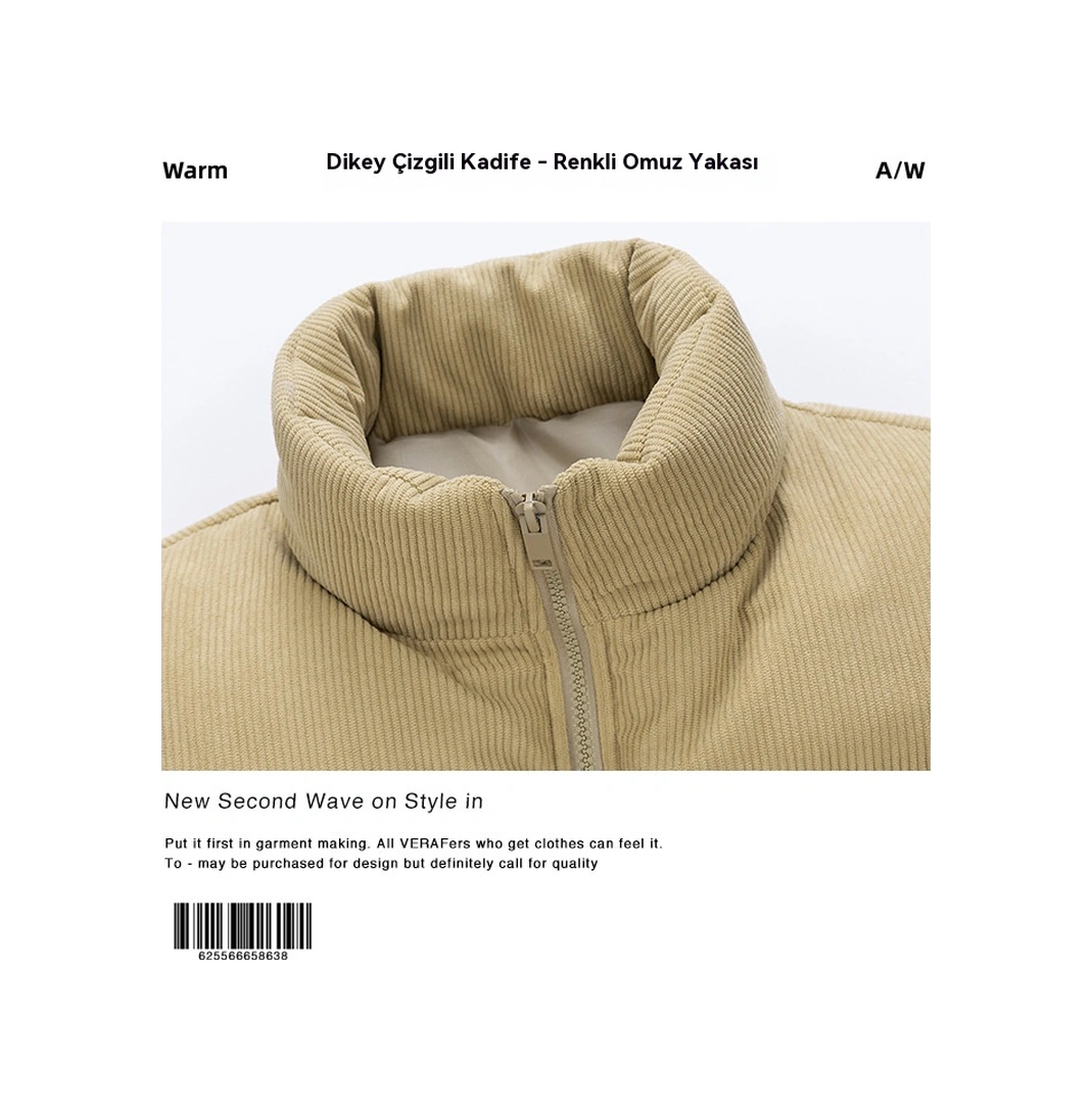 Sonbahar Ve Kış Erkek Aşağı Yelek Kalın Yelek Ceket Erkek Çift Gevşek Ekmek Yelek Siyah