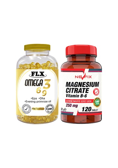 Flx Omega 3-6-9 Balık Yağı 90  Softgel & Nevfix Magnesıum Cıtrate
