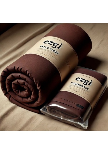 Tek Kişilik 120 X 200 Yataklar İçin Ranforce Lastikli Çarşaf Ve Yastık Kılıfı Kahve