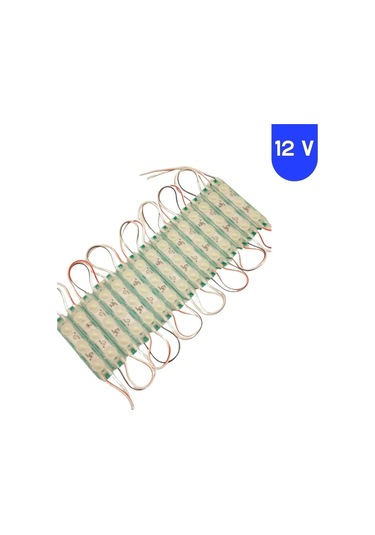 12 Volt 1.5 Watt 3 Lensli 10 Adet Yeşil Işık Modül Ve 5 Amper Slim Trafolu Set
