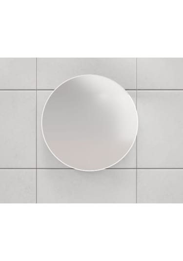 Oval Aynali Banyo Dolabi Beyaz