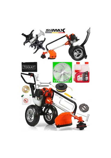 Stilmax Stob9900 Mini Çapalama + Tekerlekli Ot Biçme Tırpanı Set