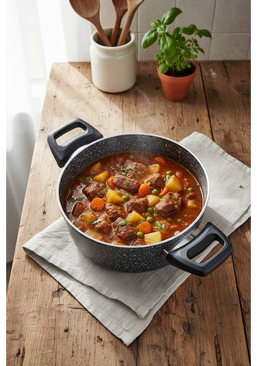 Bernardo Vormi 7 Parça Granit Tencere Seti Gri Gri