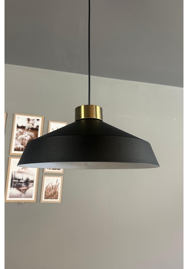 Lema Tekli Avize Plafonyer Başlık Sarkıt Lamba Restoran Cafe Salon Avizeleri Siyah