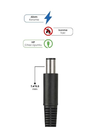 19v 4.74a 7.4 5.0mm 90w Hp İçin Laptop Adaptör