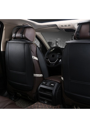 Araba Derisi Tam Kapsamlı Koltuk Minderi Kılıfı, Standart Versiyon, Sadece Bir Koltuk Siyah Kırmızı