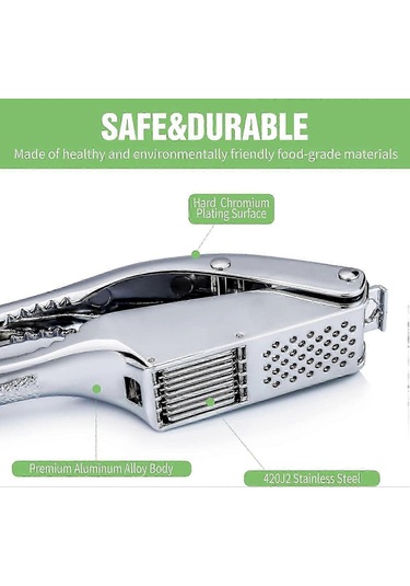 Kaymaz Saplı Profesyonel Sınıf Paslanmaz Çelik Sarımsak Presi, 2' Çok Renkli