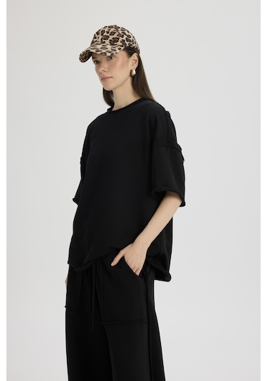 Mai Studios Co. Flex Siyah Oversize T-shirt Eşofman Takım Siyah